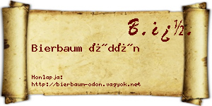 Bierbaum Ödön névjegykártya